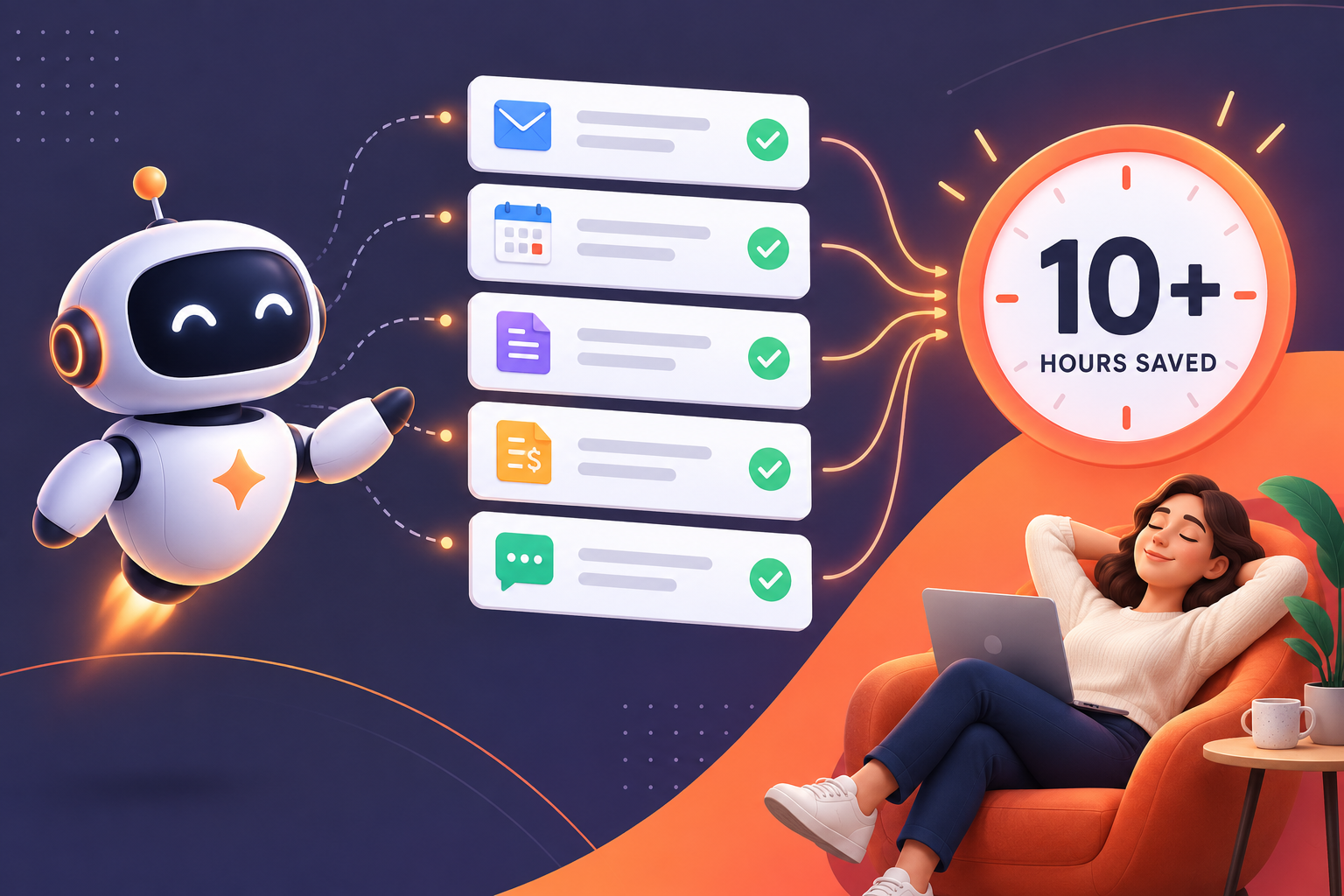 AI assistant automating business tasks and saving 10+ hours a week