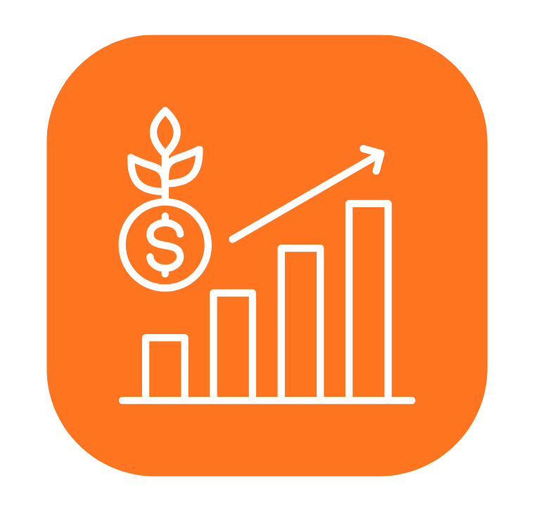 Business growth chart icon